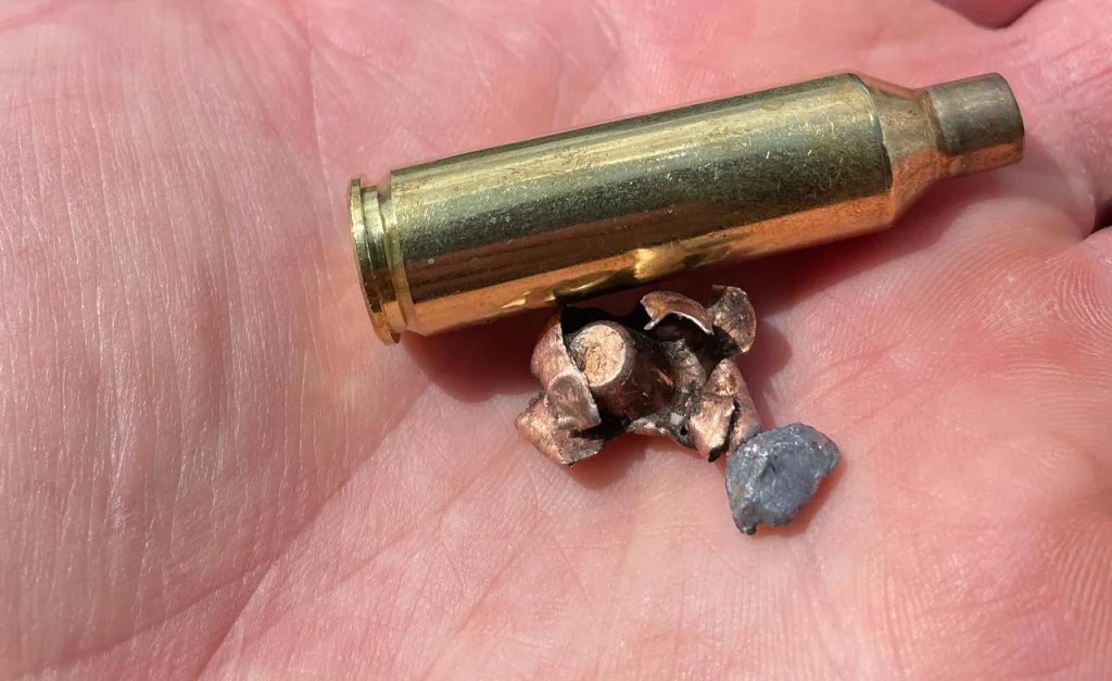 a 6.5 prc case with a well expanded hornady 143gr eld-x hunting bullet