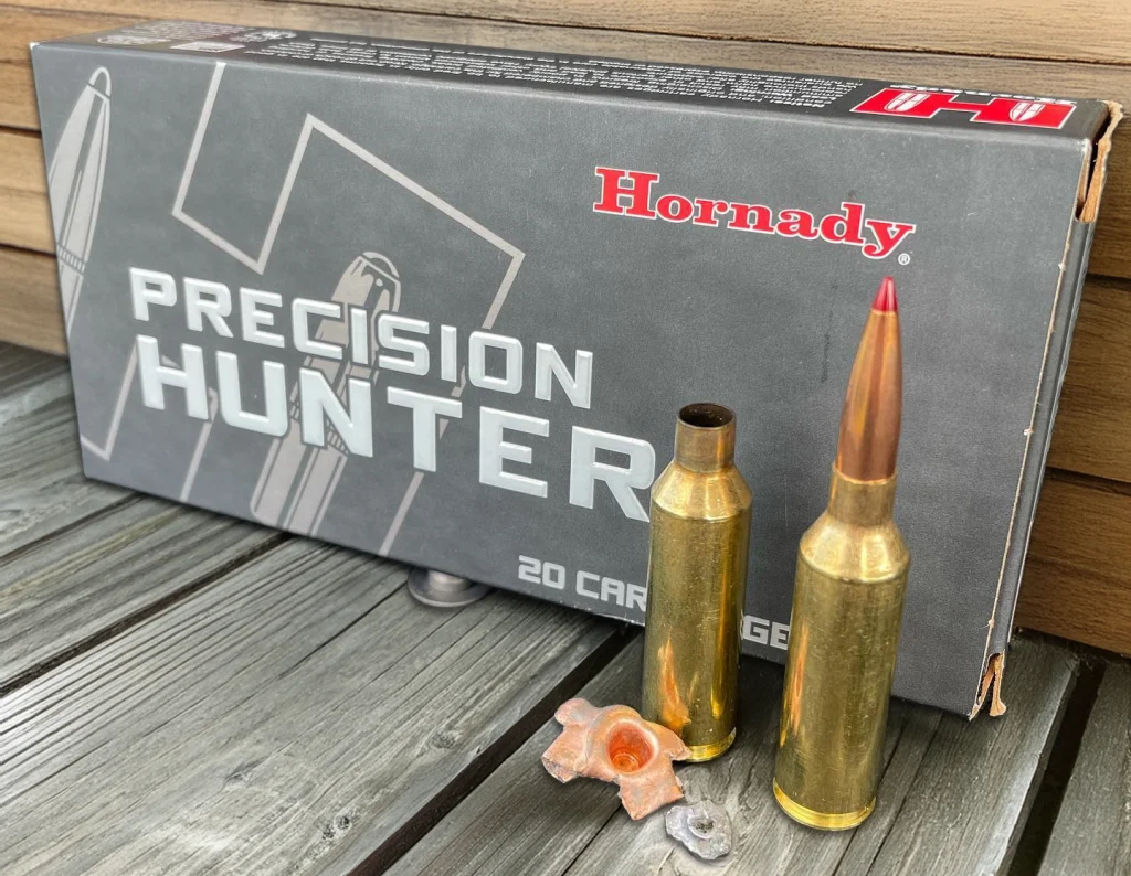 hornady precision hunter 6.5prc ammunition with expanded bullet