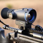 A Goyojo thermal scope mounted on a varmint rifle.
