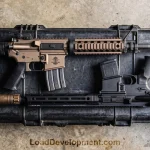 A side by side comparison of a 300 Blackoutvs a 5.56 Rifle.