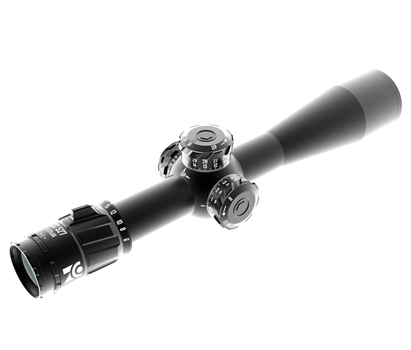 Zero Compromise Optic ZC527 5-27x56 FFP long range scope showing the elevation turret and 36mm main tube.