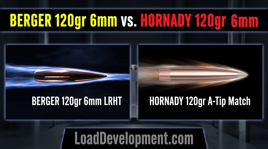 A comparison between the new Berger 120gr 6mm Long Ranger Hybrid Target and the new Hornady 6mm 120gr A-Tip match bullet.